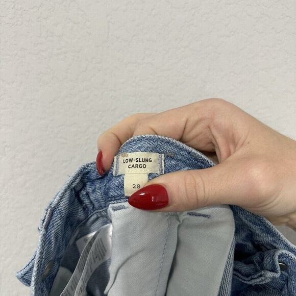 Madewell‎ Low Rise Straight Cargo Blue Jeans Coleman Wash Womens Size 28 Pockets - Picture 11 of 13